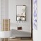 Bathroom Wall Mirror with Shelf and Hooks Storage Black Metal Frame